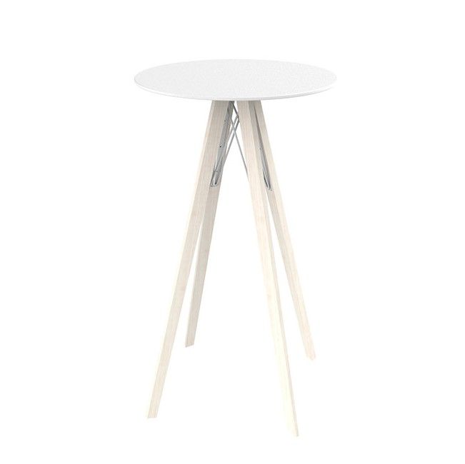 VONDOM - Barový stôl FAZ WOOD okrúhly, Ø50, Ø60 cm