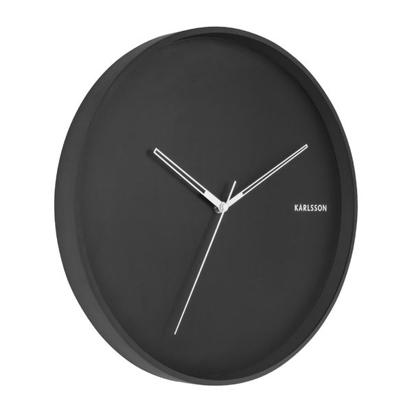 Čierne nástenné hodiny Karlsson Hue, ø 40 cm
