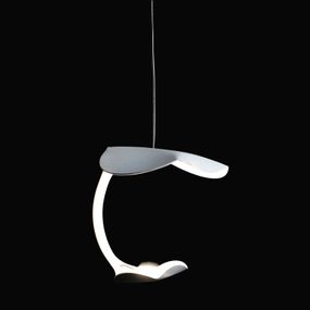 Knikerboker Le Gigine závesné LED 1-pl. biele, Obývacia izba / jedáleň, tepaná oceľ, 5.5W, P: 18 cm, L: 16 cm, K: 16cm