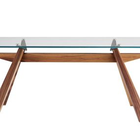 MIDJ - Stôl ZEUS s dreveným podstavcom