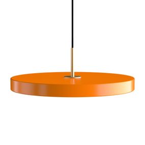 UMAGE Asteria medium závesná lampa mosadz oranžová, Obývacia izba / jedáleň, oceľ, hliník, plast, textil, 17W, Energialuokka: D, K: 14cm