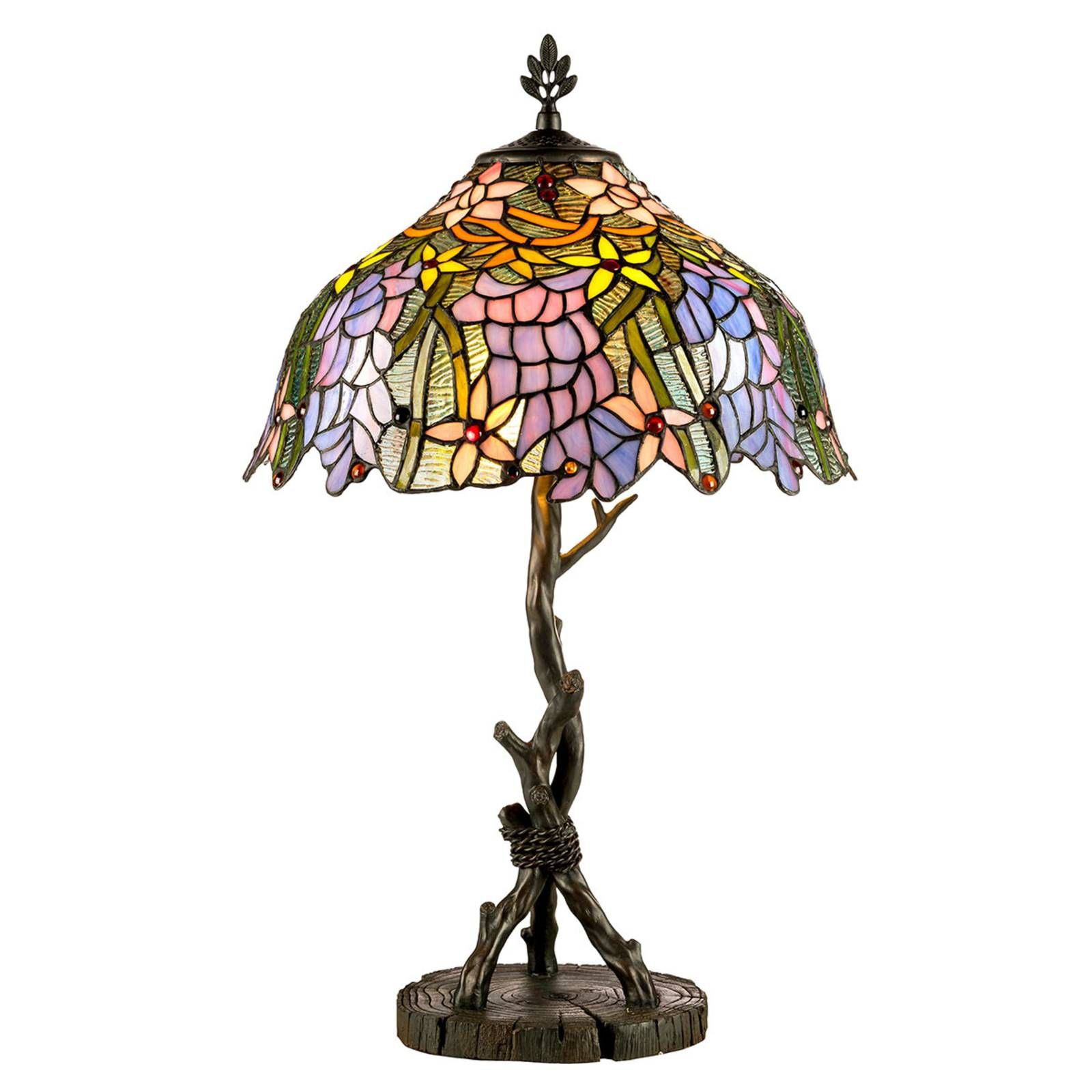 Artistar Stolná lampa KT1082+AG711P v štýle Tiffany, Obývacia izba / jedáleň, kov, sklo, E27, 60W, K: 62cm