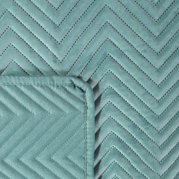 DomTextilu Prešívaný zamatový prehoz na posteľ mätovo zelenej farby Šírka: 170 cm | Dĺžka: 210 cm 27503-209352
