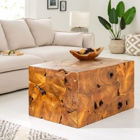 LuxD Dizajnový konferenčný stolík Junk 90 cm teak