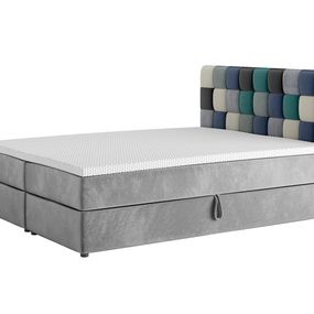 Expedo Čalúnená posteľ boxspring APPLE + topper, 140x200, itaka 14/modrá