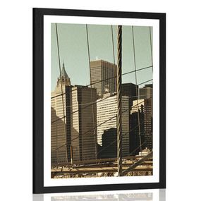 Plagát s paspartou Manhattan - 30x45 black