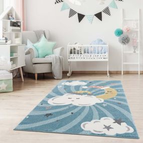 DomTextilu Úžasný modrý detský koberec s motívom spiaca obloha 41847-197241
