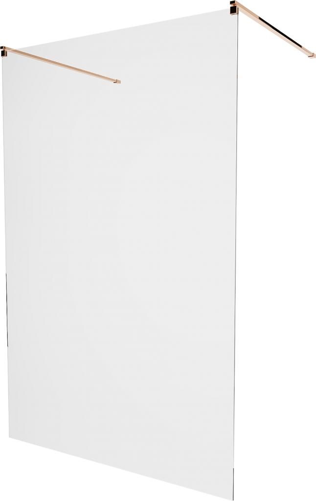 MEXEN/S - KIOTO samostatne stojaca sprchová zástena 110 x 200 cm, transparent 8 mm, ružové zlato 800-110-002-60-00
