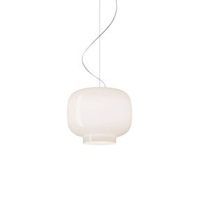 Foscarini Chouchin Bianco 3 závesná lampa E27 LED, Kuchyňa, fúkané sklo, E27, 21W, K: 25cm