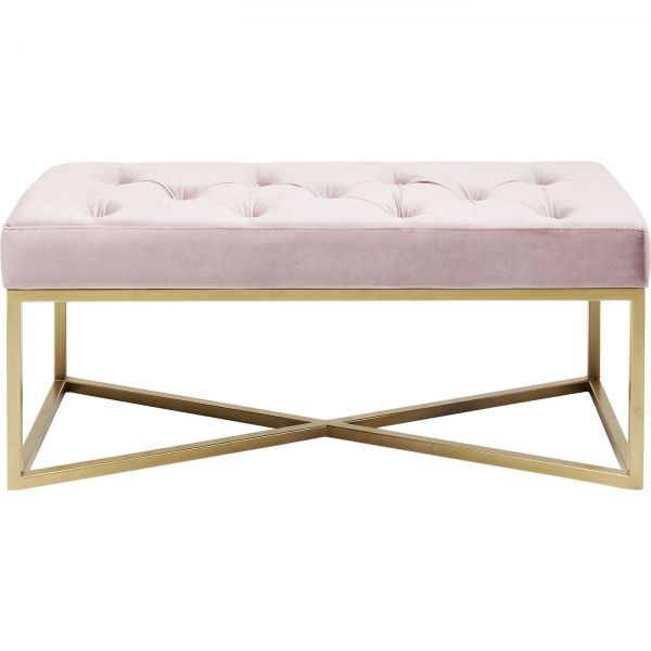 KARE Design Růžová polstrovaná lavice Crossover 90cm