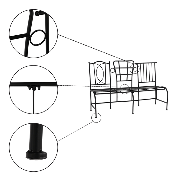 Záhradná lavička, čierna, ZERVIA