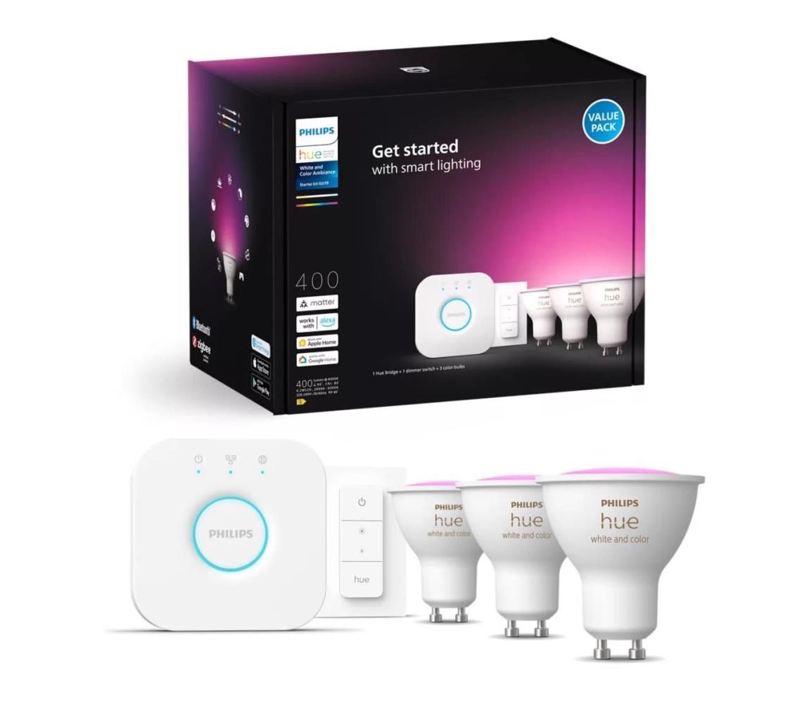 Základná sada Philips Hue WACA 3xGU10/4,2W/230V 2000-6500K+ zariadenie na prepojenie