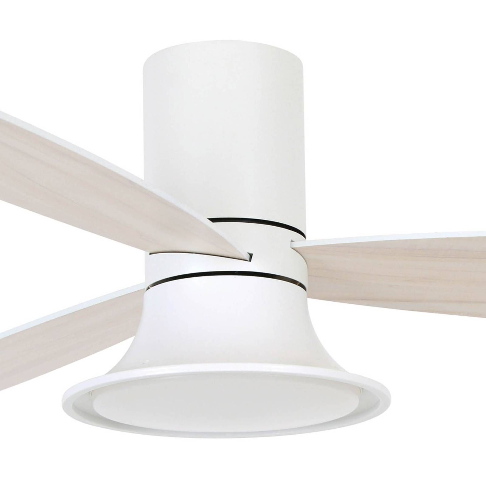 Beacon Lighting Stropný ventilátor Flusso s LED svietidlom, biela, Obývacia izba / jedáleň, drevo, kov, GX53, 18W, K: 33cm
