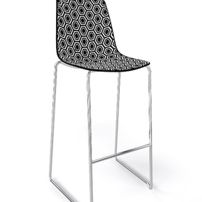 GABER - Barová stolička ALHAMBRA ST vysoká, čierna/biela/chróm