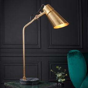 Estila Art-deco dizajnová stolná lampa Bramante s kovovou konštrukciou a mramorovým podstavcom 64cm