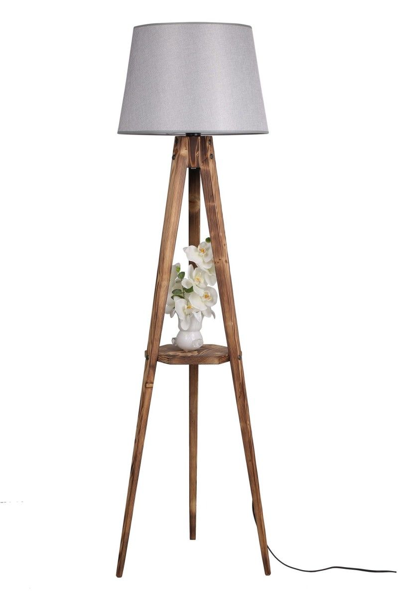 Stojacia lampa Sehbali V 160 cm hnedá/sivá