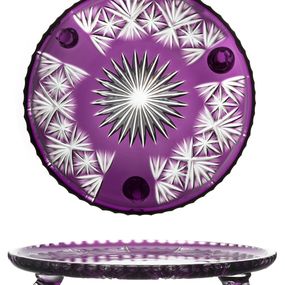 Krištáľový tanier Grace, farba fialová, priemer 305 mm
