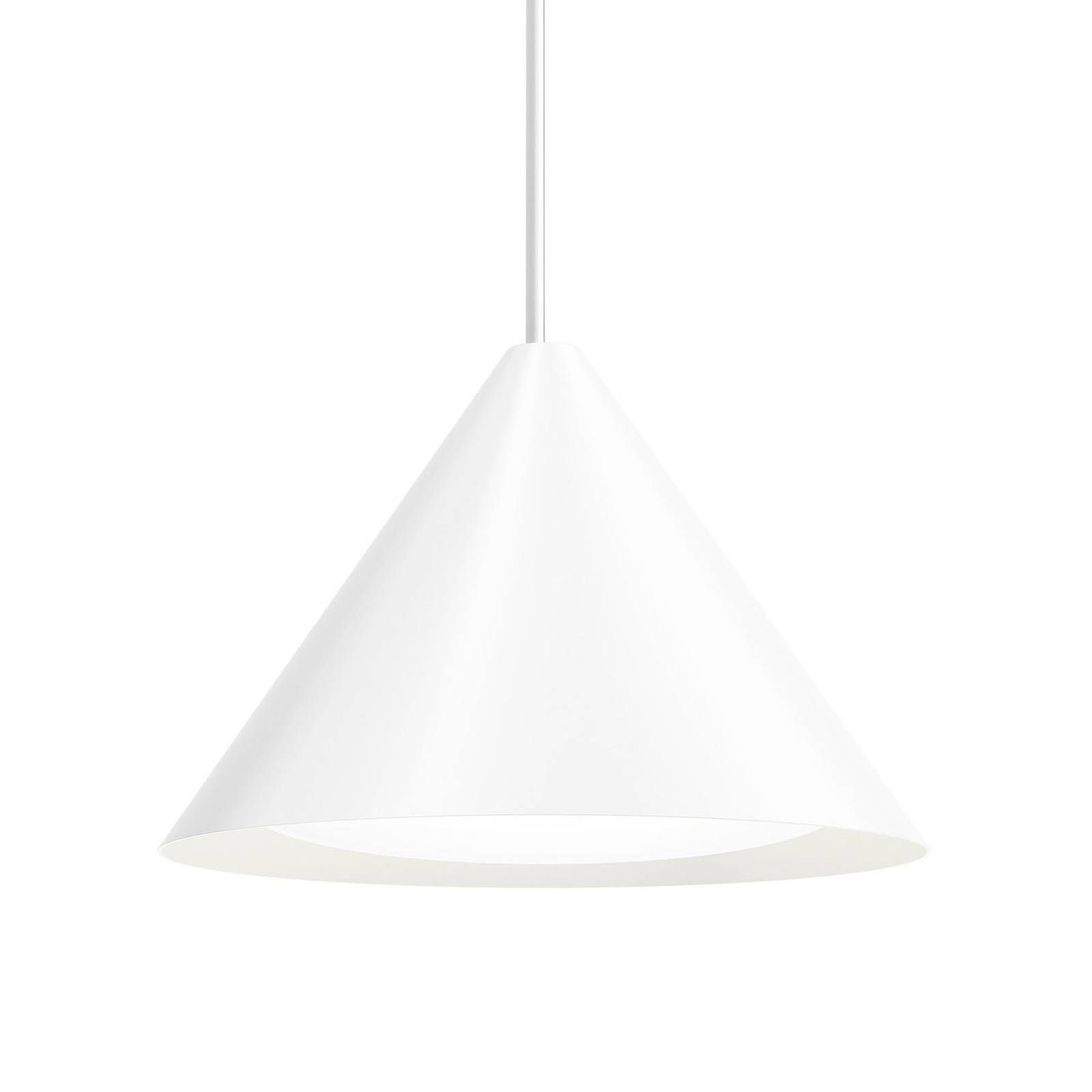 Louis Poulsen Keglen závesné LED 40cm biele, Obývacia izba / jedáleň, hliník, polykarbonát, 21W, K: 27cm