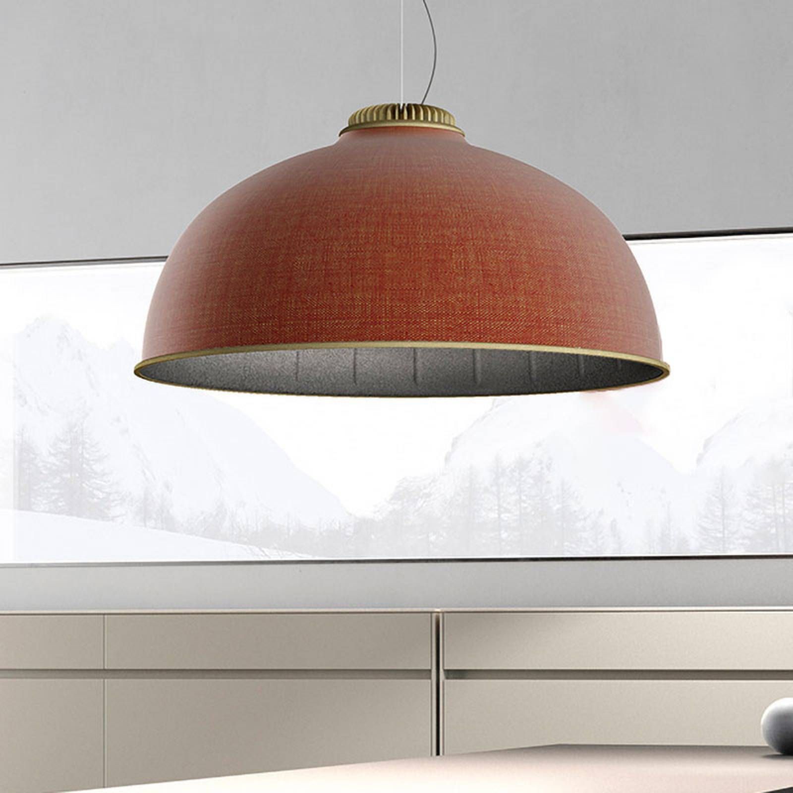 Luceplan Farel LED závesné svietidlo hrdzavé, Obývacia izba / jedáleň, hliník, plast, textil, 32W, K: 40cm