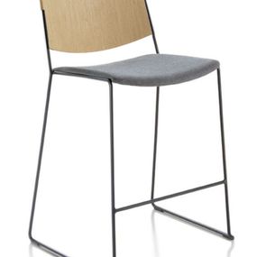 Fornasarig - Dubová barová stolička LINK 60X Pult s čalúneným sedadlom
