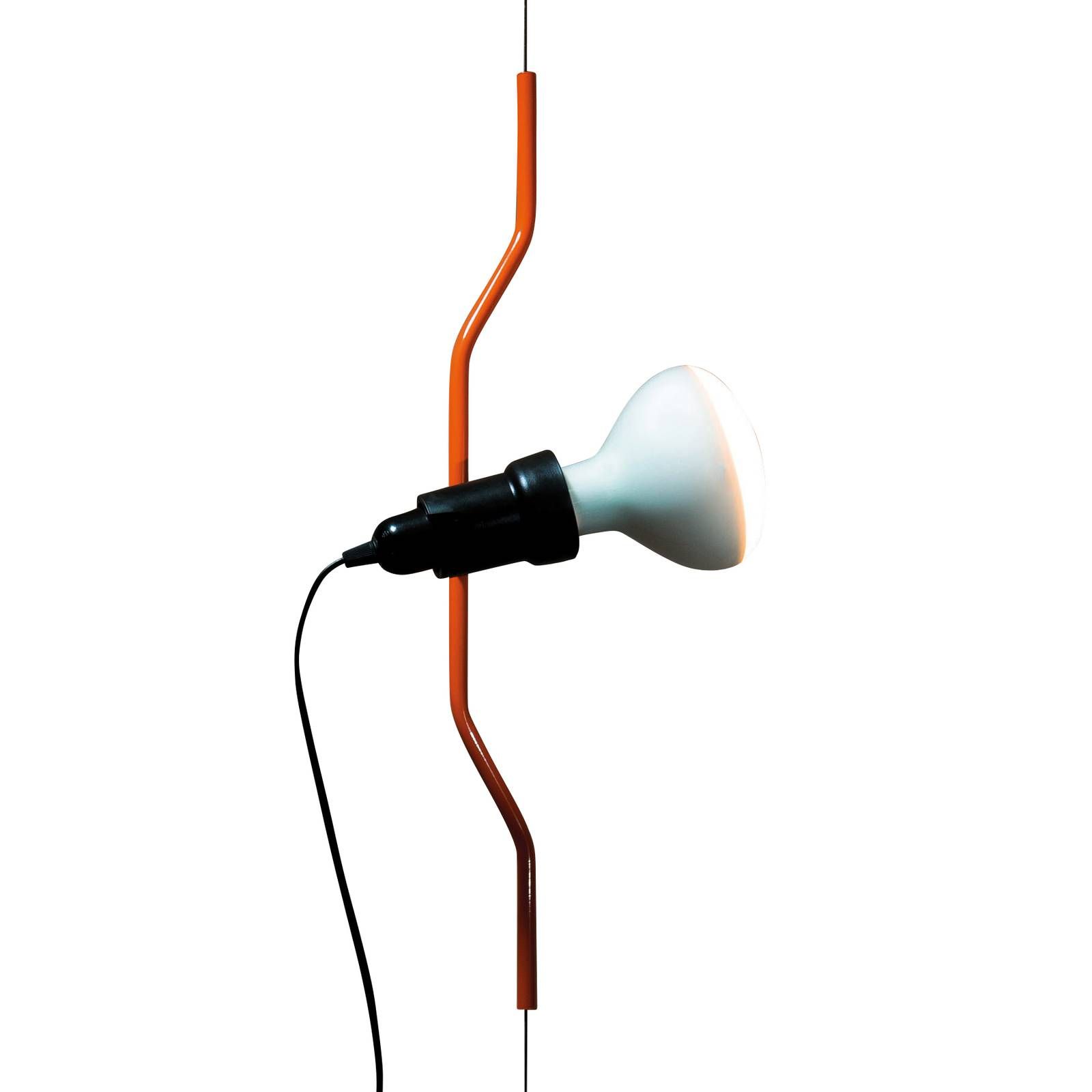 FLOS Parentesi D 50 závesná lampa, oranžová, Obývacia izba / jedáleň, oceľ, elastomér, E27, 150W, K: 58cm