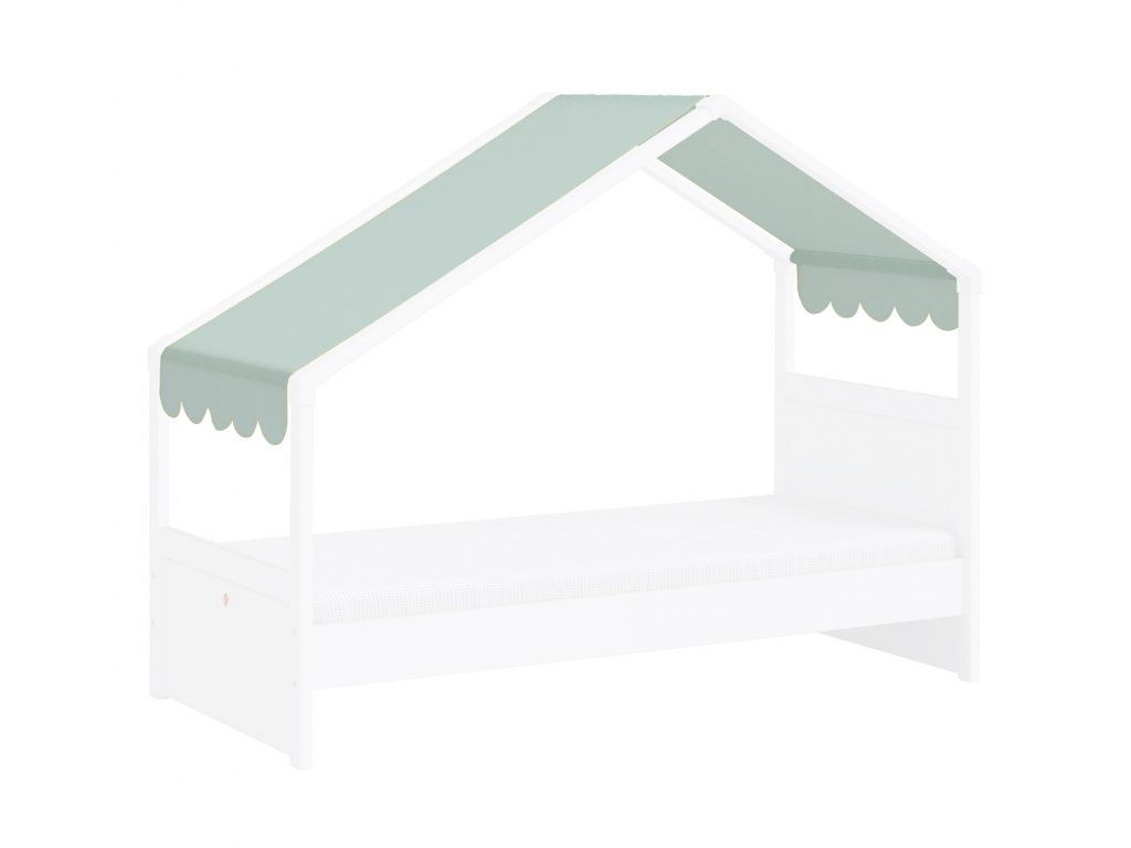 ČILEK - Detská posteľ s baldachýnom 90x200 cm Montes White zelená