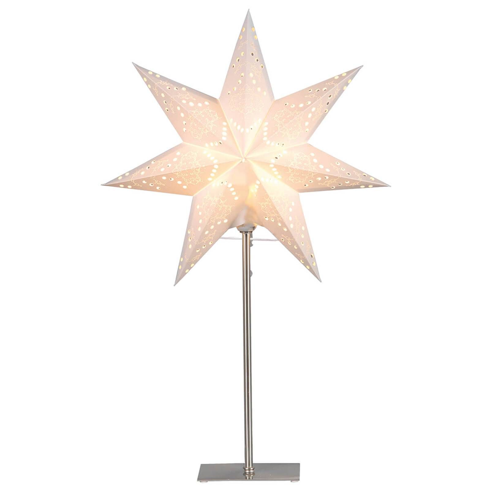 STAR TRADING S podstavcom – papierová hviezda Sensy, papier, kov, E14, 25W, P: 34 cm, K: 55cm