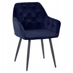 HOMEDE ARGENTO jedálenská zamatová stolička - modrá farba