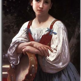Gypsy Girl with a Basque Drum zs17361 - Obraz