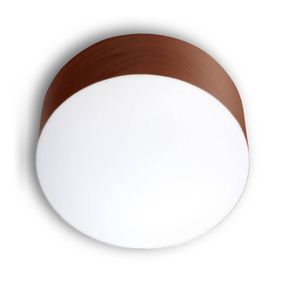 LZF LamPS Gea stropné svietidlo 0-10V dim Ø20cm čokoláda, Obývacia izba / jedáleň, drevená dyha, plast, 12W, K: 10cm