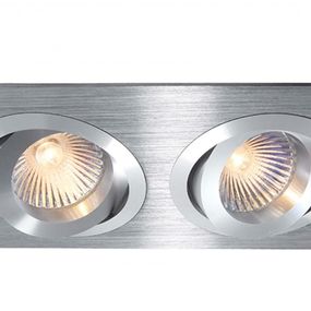 Light Impressions Kapego stropní vestavné svítidlo 12V AC/DC GU5.3 / MR16 2x max. 50,00 W 175 mm stříbrná 111821