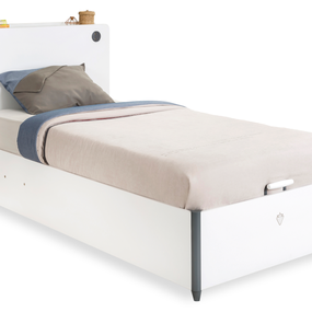 ČILEK - Študentská posteľ s úložným priestorom a matracom 100x200 cm WHITE