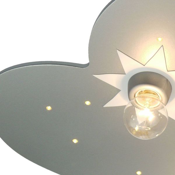 Niermann Standby Stropné svietidlo Oblak, titán, 5-pl, 20 LED bodov, Detská izba, polykarbonát, E14, 25W, P: 60 cm, L: 45 cm, K: 7cm