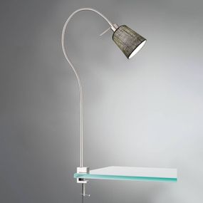 FISCHER & HONSEL Upínacia lampa Jam, tienidlo z ľanu, nikel/sivá, Pracovňa / Kancelária, kov, ľan, E14, 10W, L: 11 cm, K: 60cm