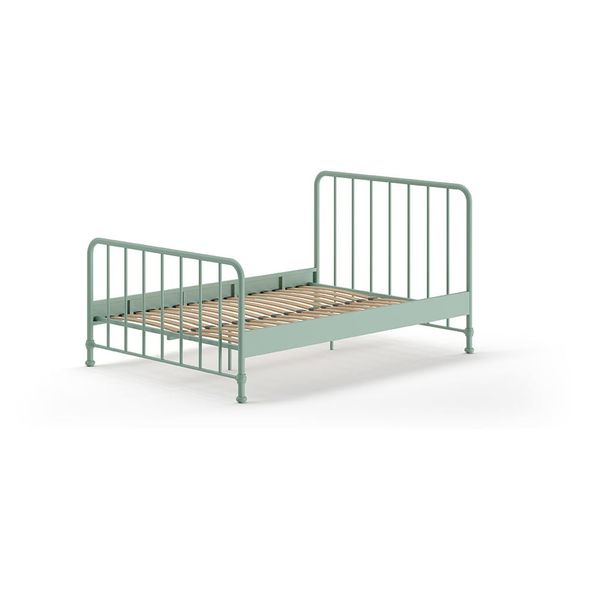 Zelená kovová jednolôžková posteľ s roštom 140x200 cm BRONXX – Vipack