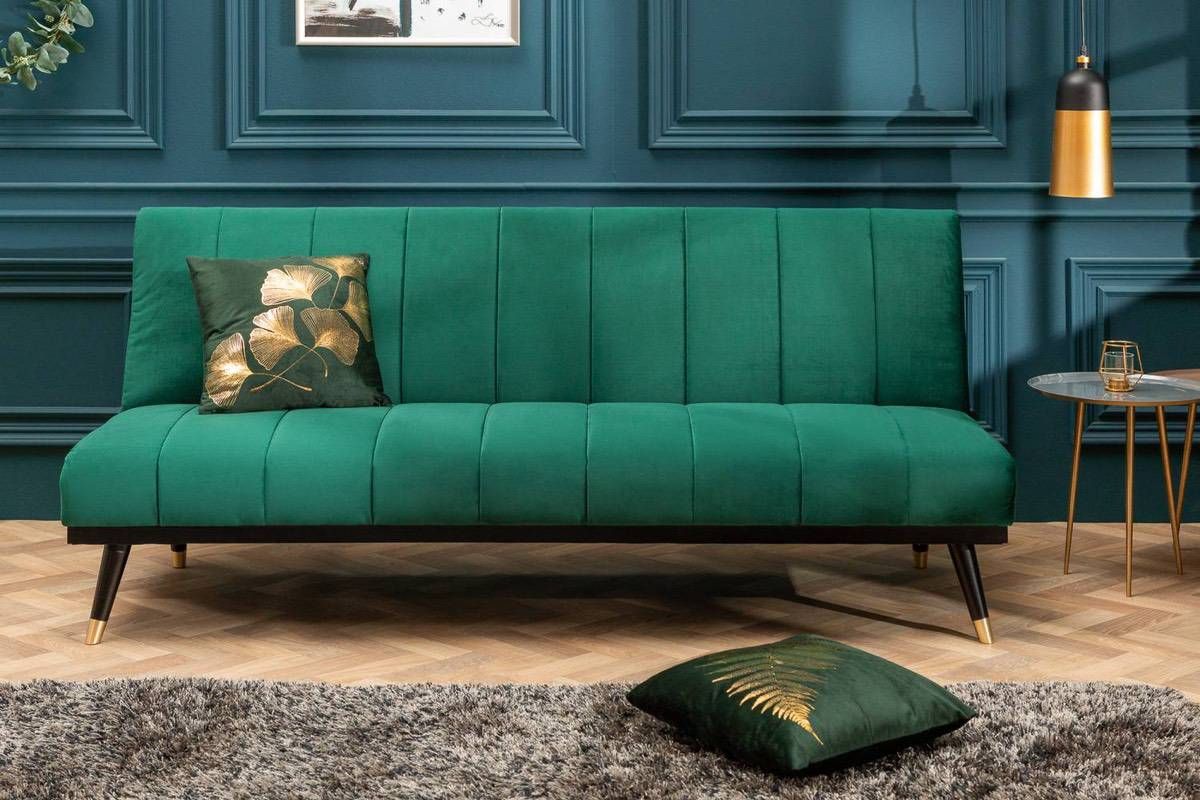 LuxD Rozkladacia sedačka Halle 180 cm smaragdovozelená