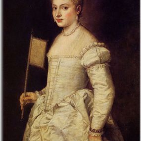 Portrét Dámy v bielom zs18344 - Tizian obraz