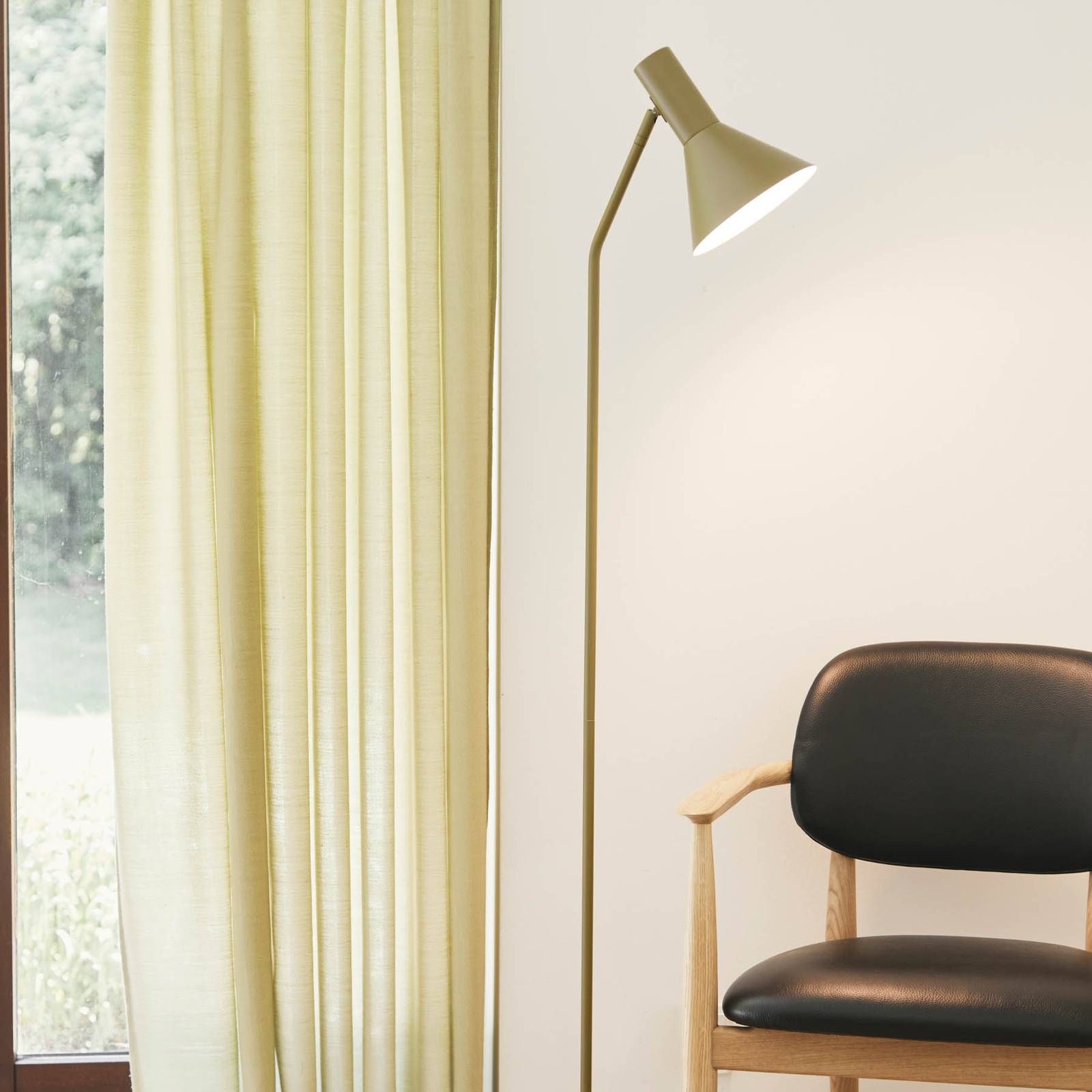 FRANDSEN Lyss stojaca lampa, zelená matná, Obývacia izba / jedáleň, kov, E27, 25W, K: 150cm