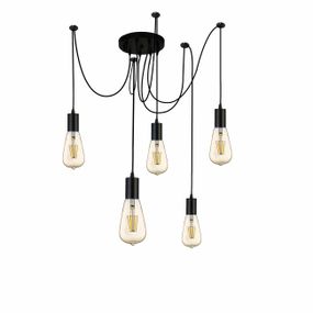 Retro a vintage svietidlo SearchLight 5LT PENDANT 9665-5BK