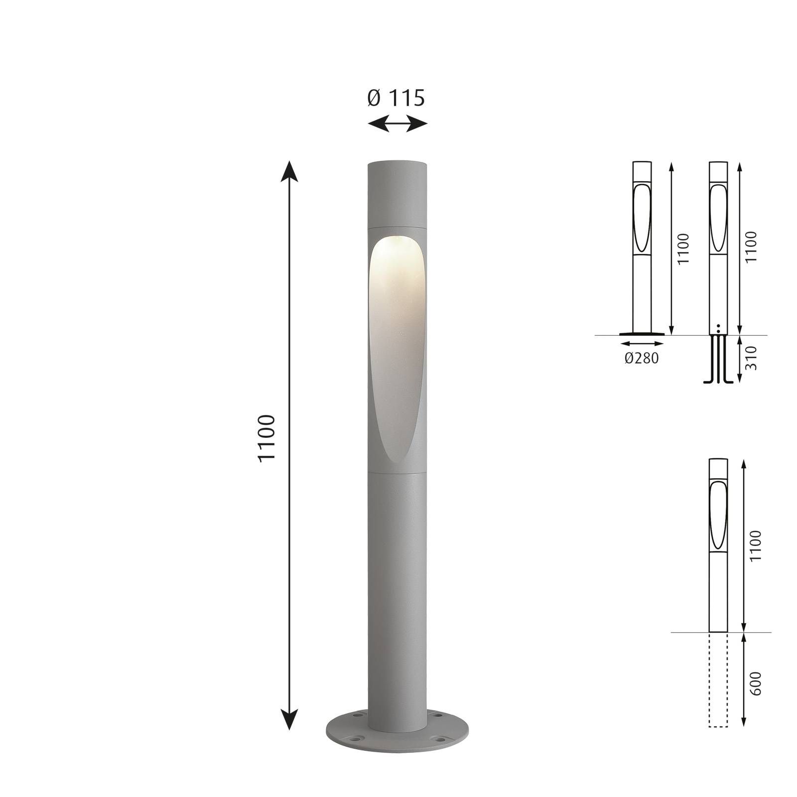 Louis Poulsen Flindt uzemnené 110 cm hliník, hliník, 15W, K: 110cm