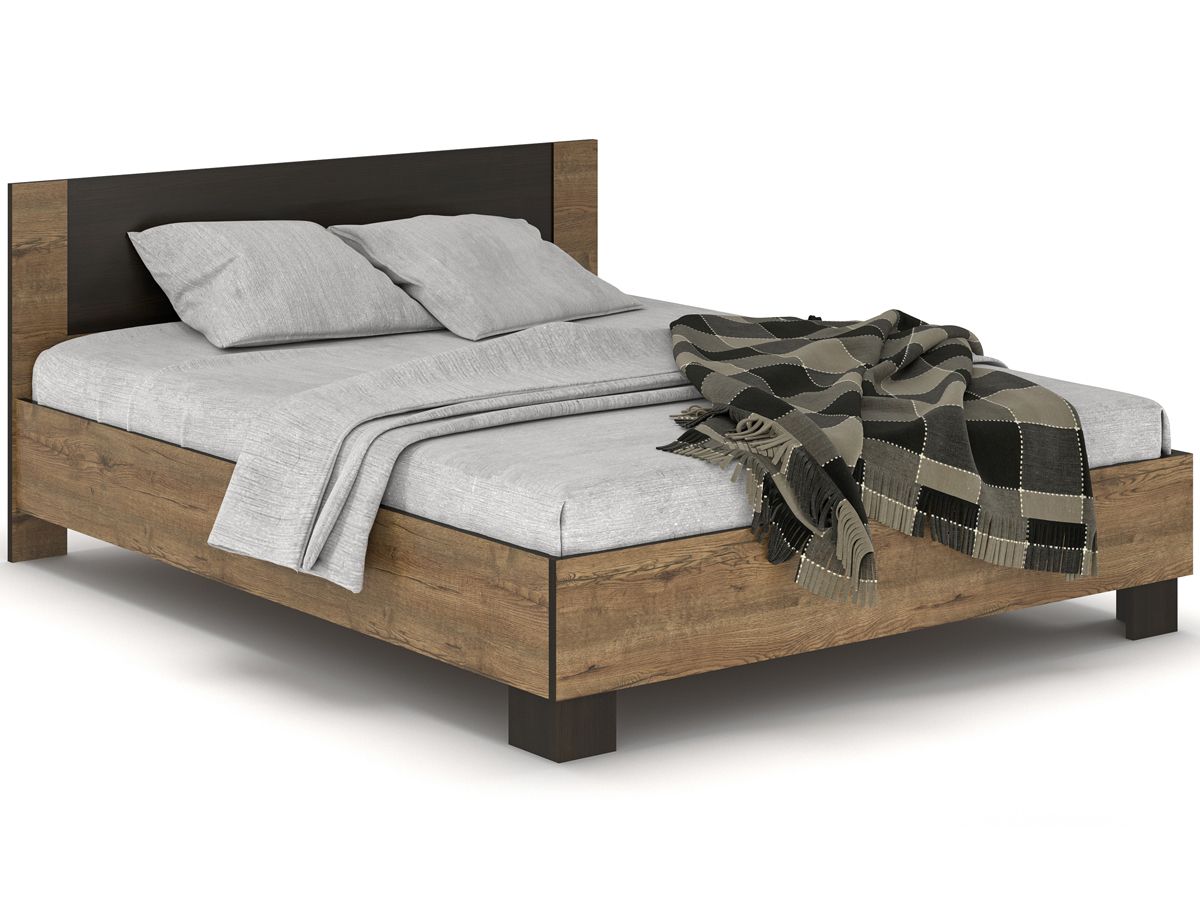 Manželská posteľ s roštom Verify LB-160 160x200 cm - dub april / wenge