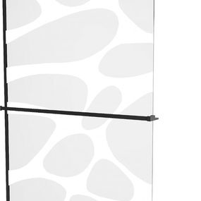MEXEN/S - KIOTO Sprchová zástena WALK-IN s poličkou a držiakom uterákov 80 x 200 cm, transparent/biely dekor 8 mm, čierna 800-080-121-70-97