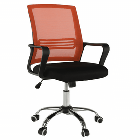 Kondela Kancelárska stolička, sieťovina oranžová/látka čierna, APOLO NEW 71112