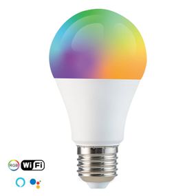 euroLighting LED E27 5, 5W Tuya app, RGBW, WiFi, stmievateľná, plast, E27, 5.5W, Energialuokka: F, P: 11 cm