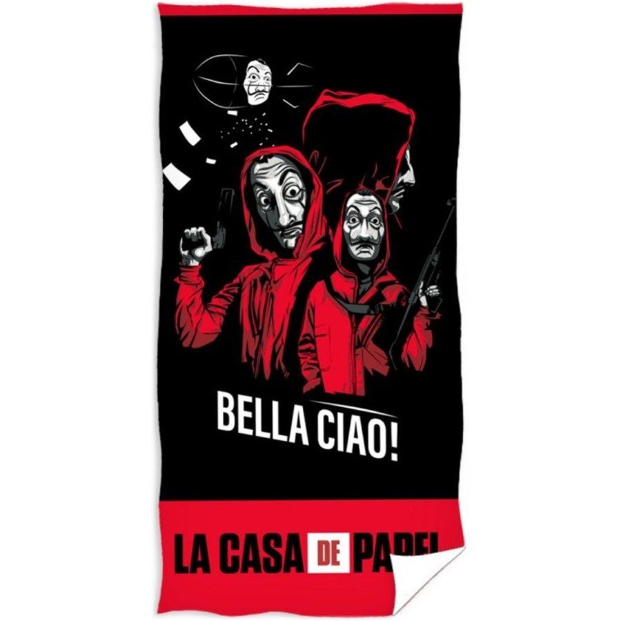 Carbotex · Bavlnená osuška Papierový dom - La casa de papel -  Money Heist - motív Bella ciao! - 100% bavlna - 70 x 140 cm