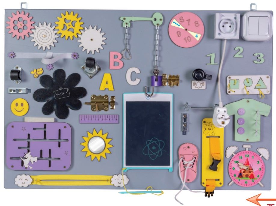 Interaktívna detská tabuľa - 75x50 cm - šedá