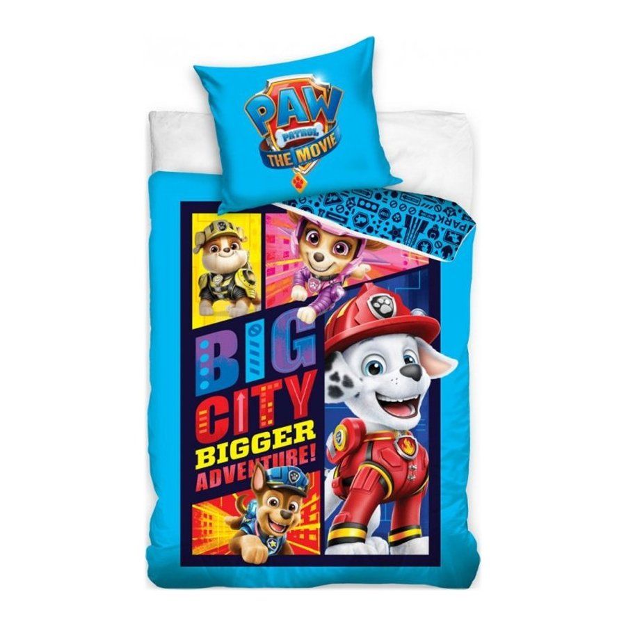 Carbotex · Bavlnené posteľné obliečky Labková patrola vo filme - Paw Patrol - modré - 100% bavlna Renforcé - 70 x 90 cm + 140 x 200 cm