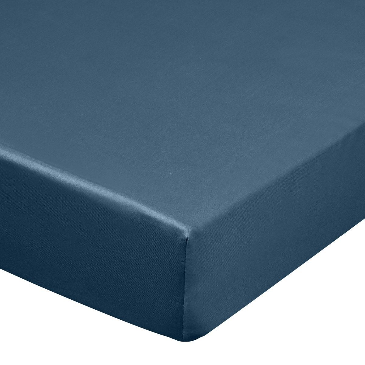 Kvalitná modrá plachta bez gumičky na posteľ bavlnený satén 180x200cm