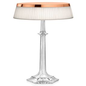 FLOS Bon Jour Versailles stolná LED lampa meď, Obývacia izba / jedáleň, PMMA, textil, polymetylmetakrylátový vstrekovaný odliatok, 13W, K: 42.3cm