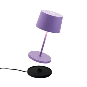 Zafferano Olivia mini lampa na batérie fialová, Obývacia izba / jedáleň, hliník, polykarbonát, 2W, K: 22cm